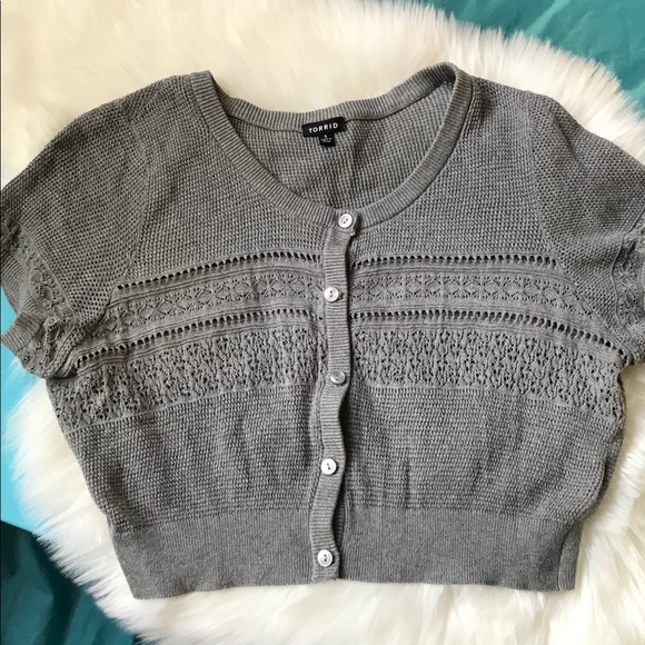 torrid Sweaters - Sold Gray cropped Cardigan